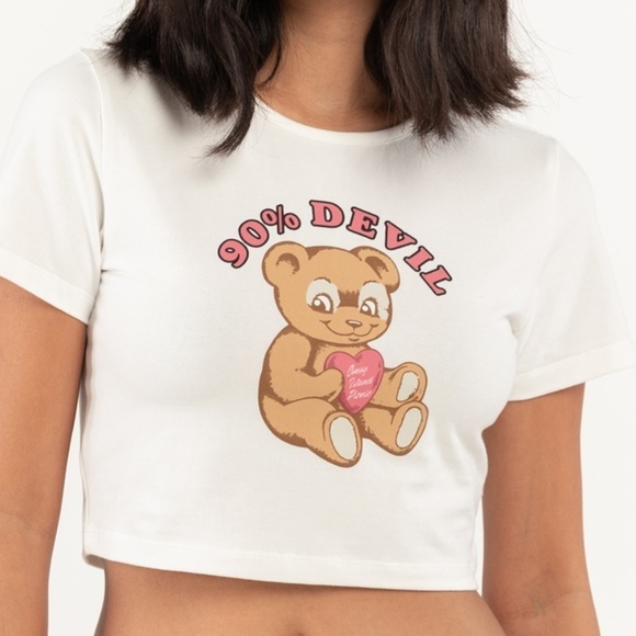 Coney Island Picnic Tops - Coney ISLAND PICNIC 90% Devil Womens Baby Tee size S